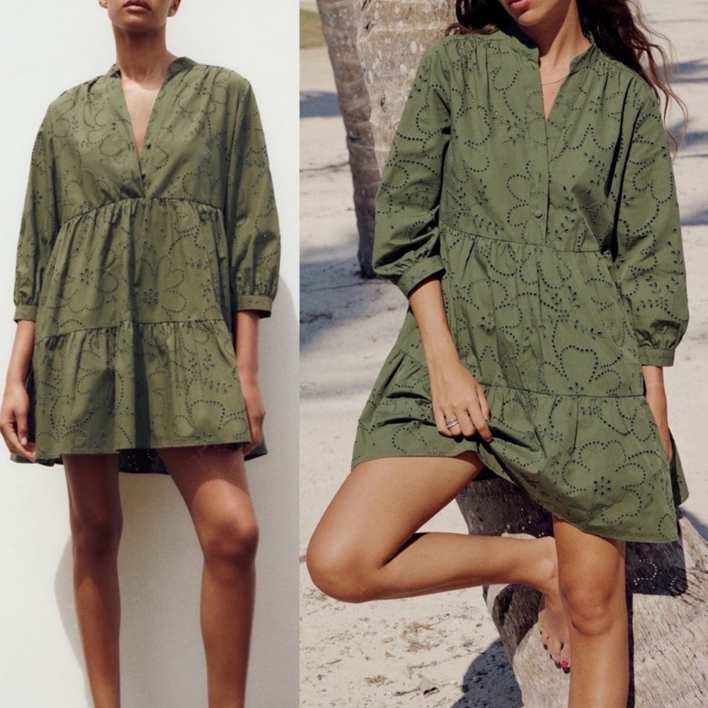 Zara Olive Green Mini Dress